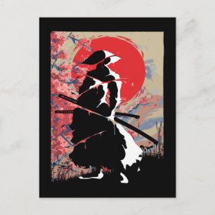 Japansk Samuraj Krigare Japan Bushido Svärdman Vykort