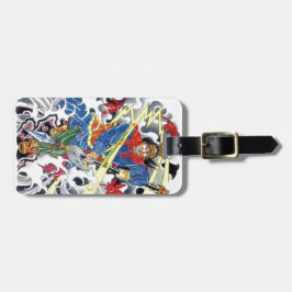 Japansk Samuraj med spjuttatuering design Bagagebricka