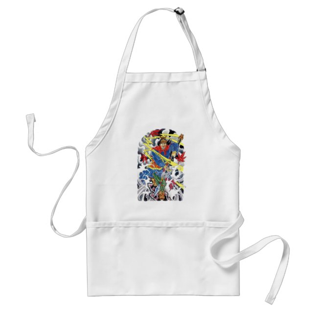 Japansk Samuraj med spjuttatuering design Förkläde (Framsidan)