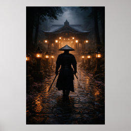 Japansk Samuraj - Mörkt Tema Poster