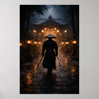 Japansk Samuraj - Mörkt Tema Poster