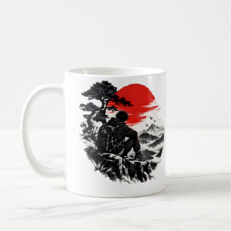 Japansk Samuraj Uppgående Sol Kaffe Mugg | Estetis