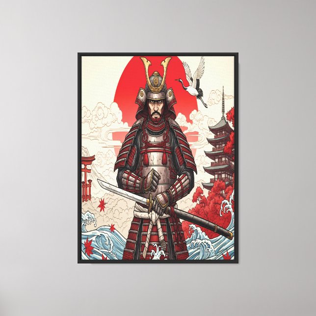 Japansk Samurajkrigare  Canvastryck (Framsida)