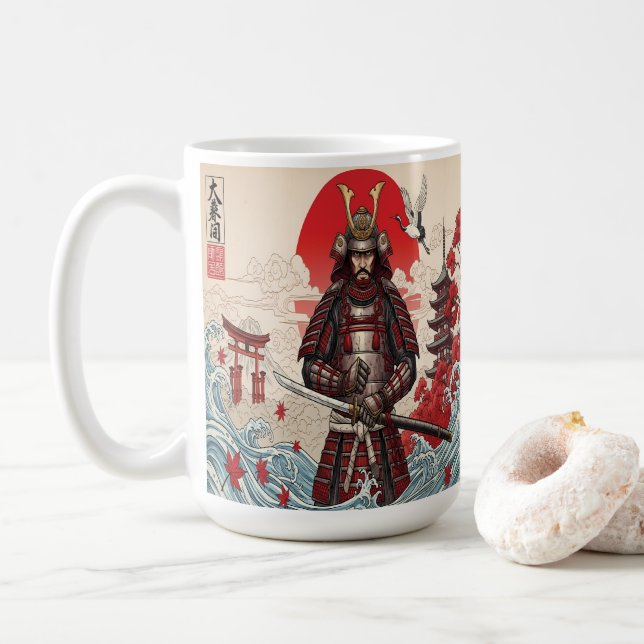 Japansk Samurajkrigare  Kaffemugg (Med munk)