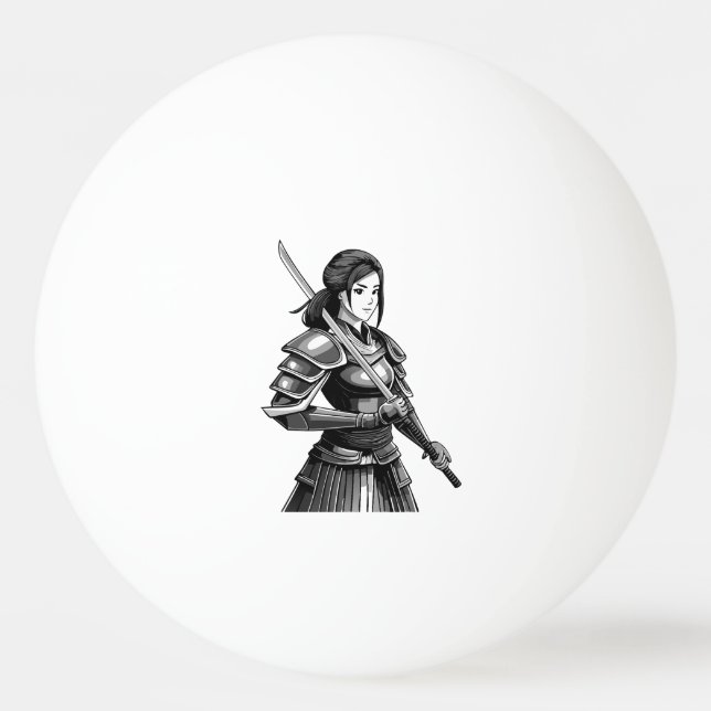 Japansk samurajkrigare - kvinna pingisboll (Framsidan)