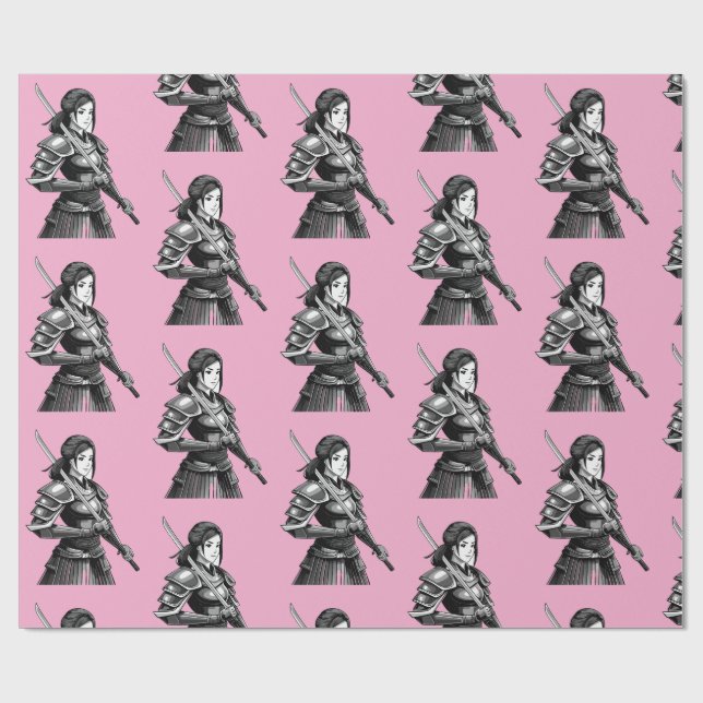Japansk samurajkrigare - kvinna presentpapper (Platt)