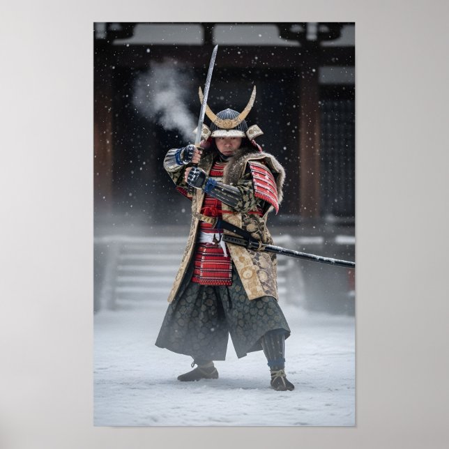 Japansk Samurajkrigare Poster (Framsidan)