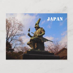 Japansk Samurajstaty Postkort Vykort