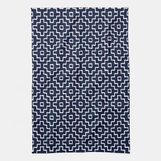 Japansk Sashiko Indigo Mönsterpresent Kökshandduk (Vertikal)