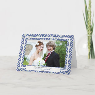 Japansk Seigaiha Bröllop Tack/Anpassningsbar Text Tack Kort