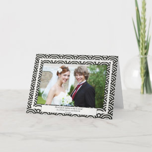 Japansk Seigaiha Bröllop Tack/Anpassningsbar Text Tack Kort