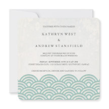 Japansk Seigaiha Vågar Elegant Beach Wedding