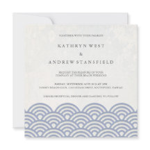 Japansk Seigaiha Vågar Elegant Beach Wedding