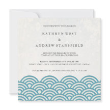 Japansk Seigaiha Vågar Elegant Beach Wedding