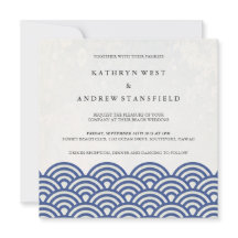 Japansk Seigaiha Vågar Elegant Beach Wedding