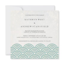 Japansk Seigaiha Vågar Elegant Beach Wedding