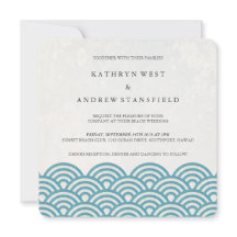 Japansk Seigaiha Vågar Elegant Beach Wedding