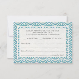 Japansk Seigaiha Vågar Elegant Beach Wedding OSA Kort