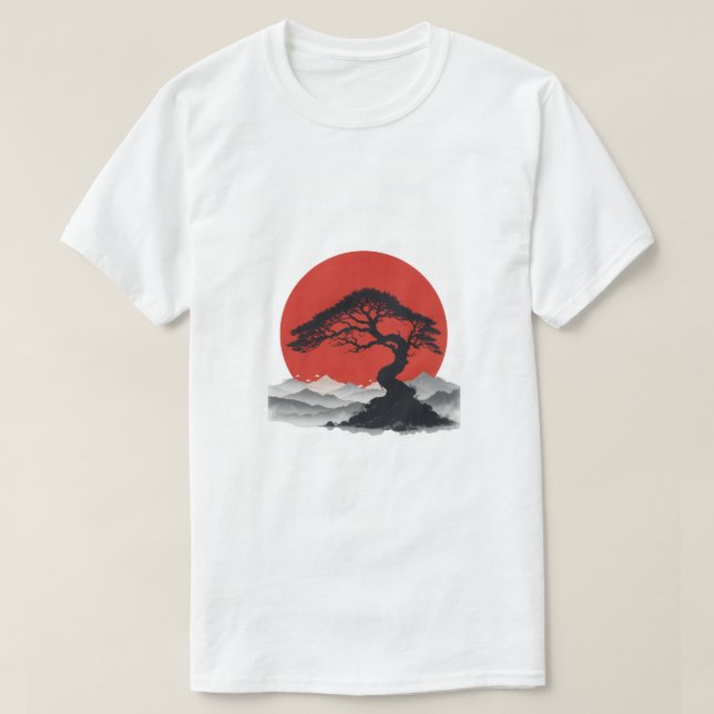 Japansk serenity Bonsai Silhouette T-Shirt (Design framsida)