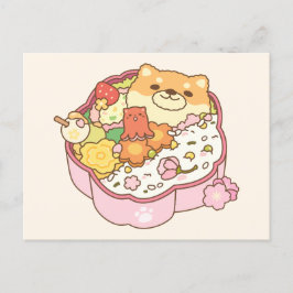 Japansk Shiba Inu Sakura Bento Box Vykort