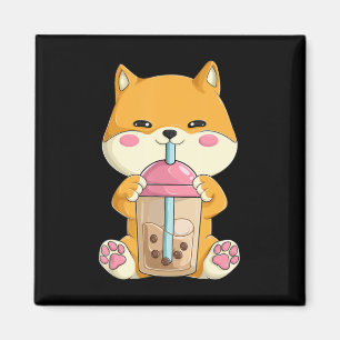 Japansk Shiba Inu Women Girls Kawaii Bubble Boba Magnet