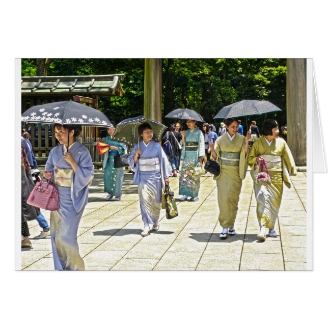 Japansk Shrine Festival Hälsningskort (Framsidan Horizontal)