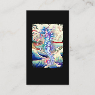 Japansk sjöhäst - färgad Sea Horse Nature Art Visitkort