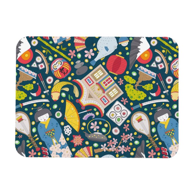Japansk sjölös Mönster Magnet (Horisontell)