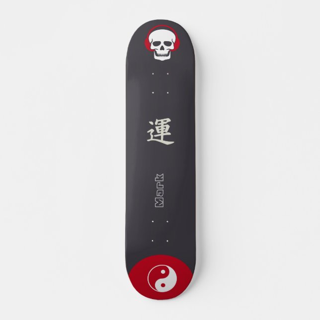 Japansk Skateboard Stil med Monogram "Vind" (Framsida)