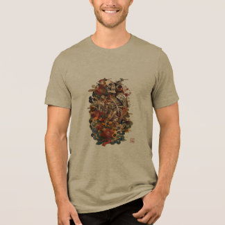 Japansk Skelettkonst | Gotisk Blommig Dödskalle T Shirt