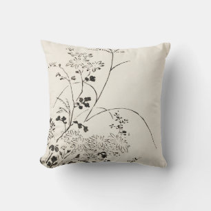Japansk skissad Blommigt Kudde