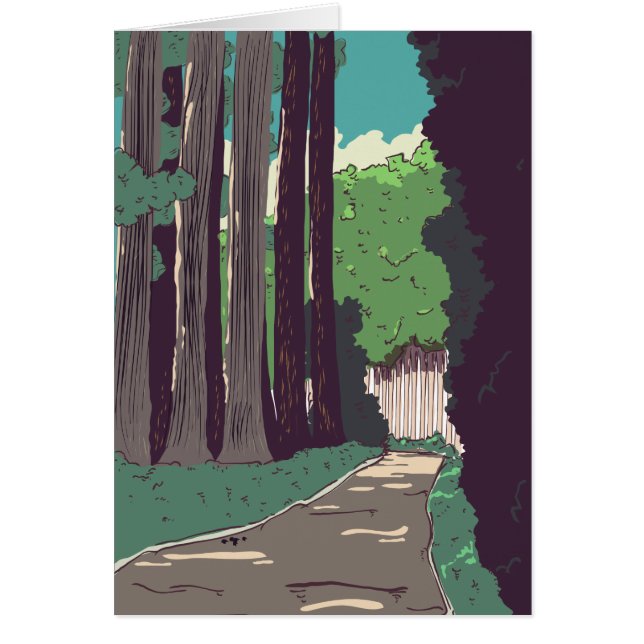 Japansk skog hälsningskort (Framsidan)