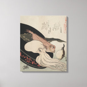 Japansk skottpengar för vintagekonstskaldjur canvastryck