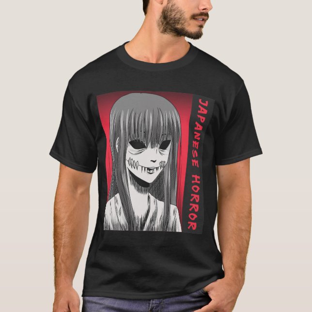 Japansk skräckdjur Stitched Mouth T Shirt (Framsida)