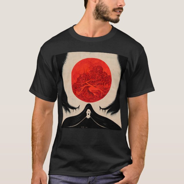 japansk skräckfilm poster t-shirt-print t shirt (Framsida)