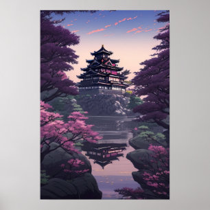 Japansk slott i Bloom, Rocky Hilltop Fortress Poster