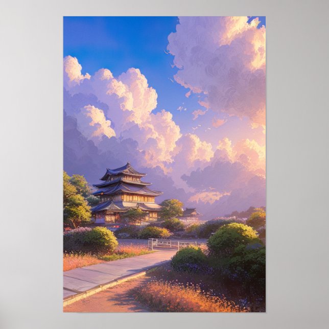 Japansk slott i Dusk Poster (Framsidan)