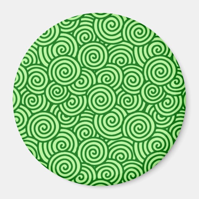 Japansk snäcka mönster - gräs och kalkgrönt magnet (Framsidan)