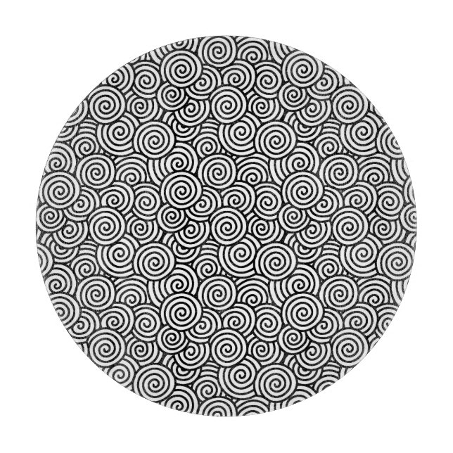 Japansk snurra mönster - vit och svart (Framsidan)