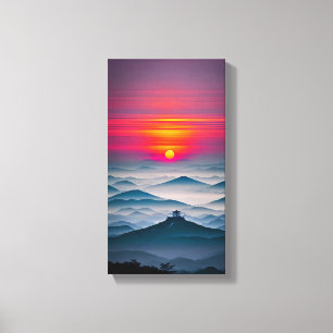 Japansk solnedgång Canvas Wall Art