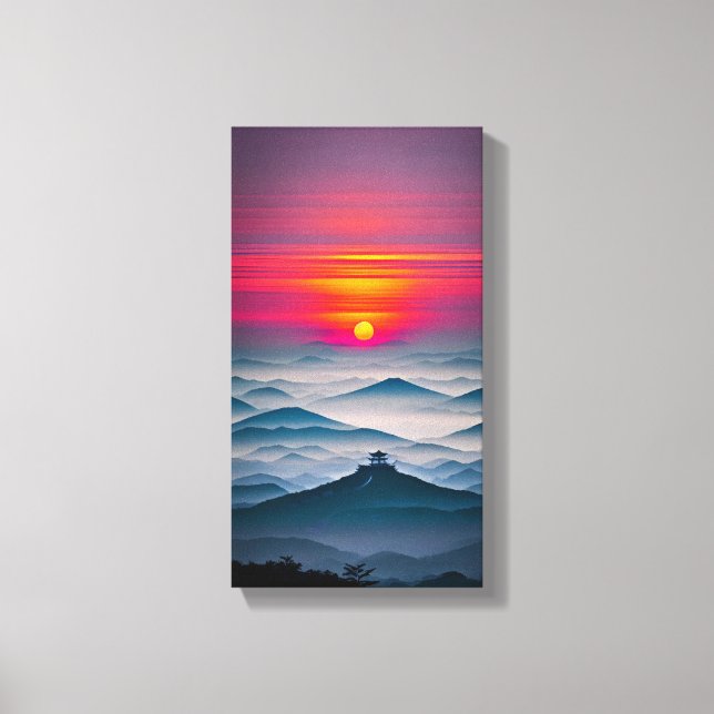 Japansk solnedgång Canvas Wall Art (Framsida)