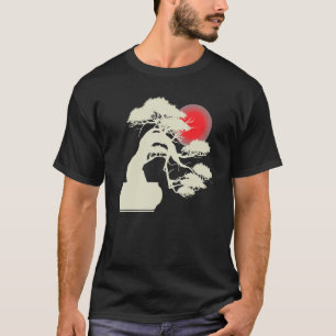 Japansk solnedgång Japan Zen Bonsaiträd T Shirt