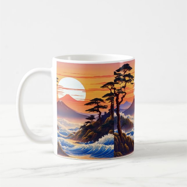 Japansk soluppgång - liggande kaffemugg (Vänster)