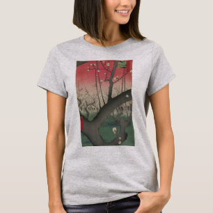 Japansk soluppgång plommon gods träd t shirt