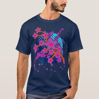 Japansk Söt Flower Sakura 80s Vaporwave Cherry T Shirt