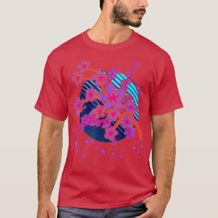 Japansk Söt Flower Sakura 80s Vaporwave Cherry T Shirt