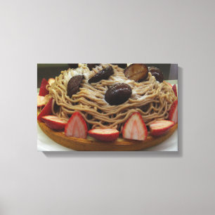 Japansk spaghetti och jordgubbskädda canvastryck