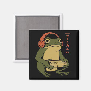 Japansk spelande groda rolig vintage spel  magnet