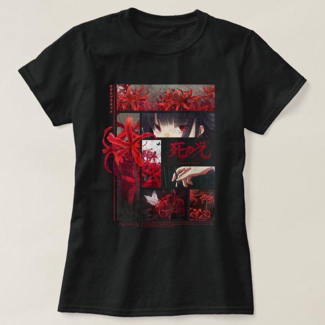 Japansk spindel Lilies Anime Flower Aesthetic T Shirt (Design framsida)