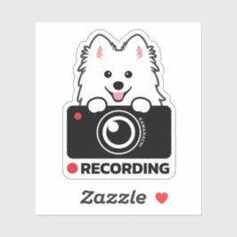 Japansk spitz Dashcam Varning vinyldekal Klistermärken